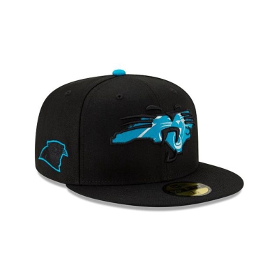 Carolina Panthers Gorra | New Era NFL State Logo Reflect 59fifty Fitted Cap Mexico - Negros